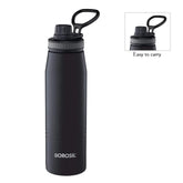 Borosil Hydra Stainless Steel Insulated Water Bottle 600ml with Double Wall Vacuum, Copper Coating, Leak-Proof Screwtop Sipper, 14 Hours Hot & 18 Hours Cold Retention, BPA-Free Travel Bottle