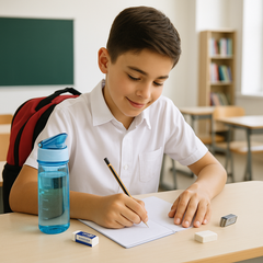Complete Back-to-School Essentials Kit with Backpack, Water Bottle, Pencils, Sharpener, and Eraser