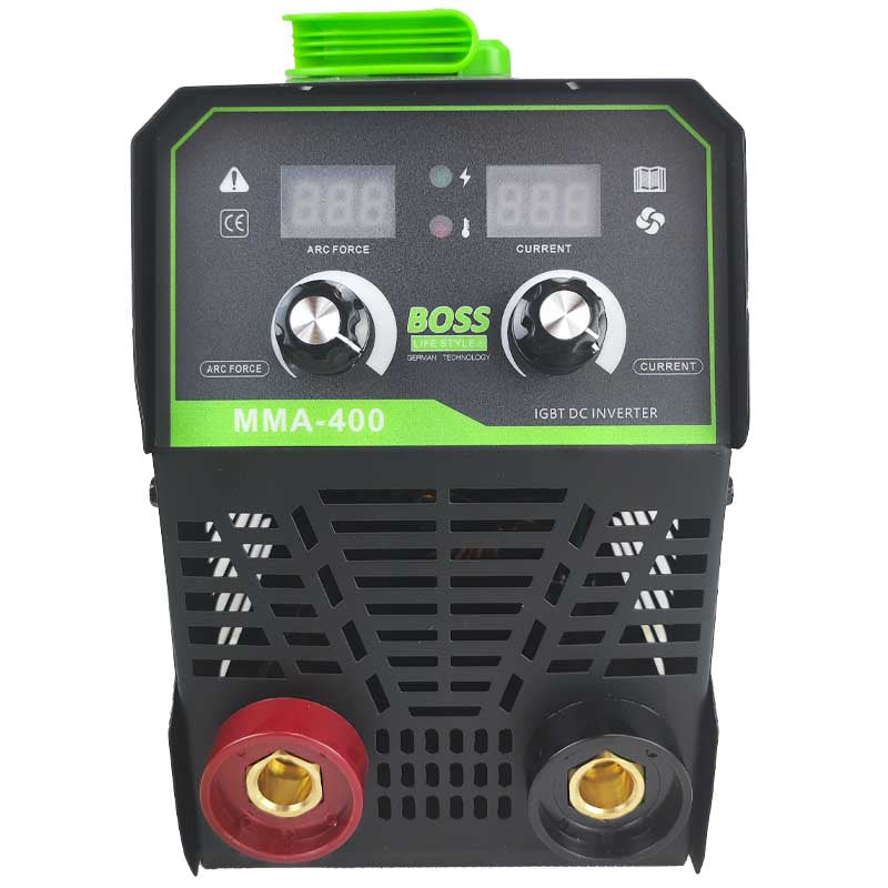 BOSS MMA-400 DC Inverter Welding Machine with Arc Force & Current Control, German Technology, 220V Input, Digital Display, Lightweight with Case