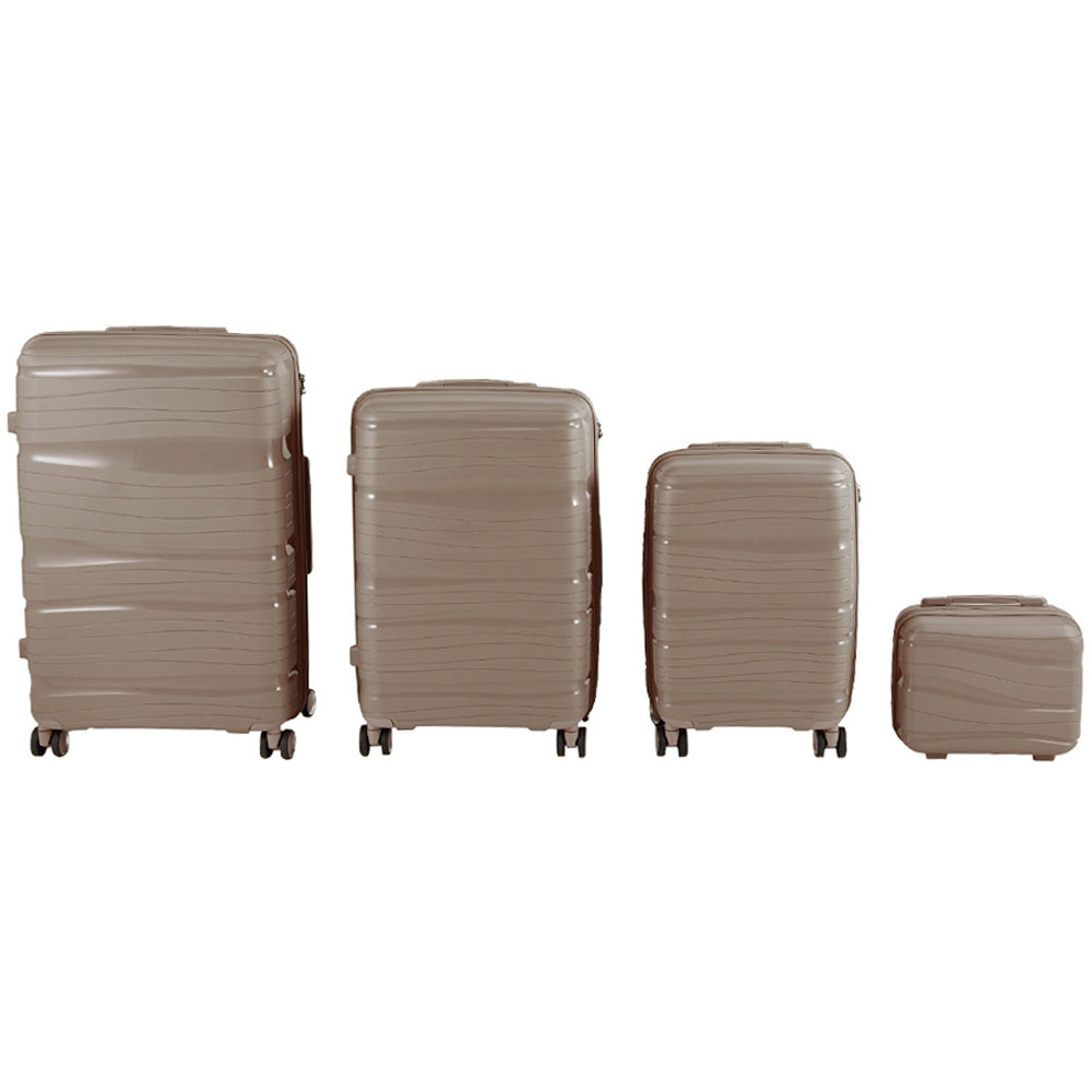 Stylish 4-Piece Travel Luggage Trolley Set with 360° Spinner 8-Wheels Design