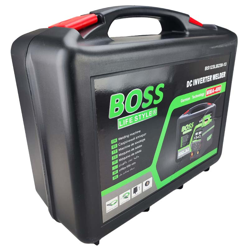 BOSS MMA-400 DC Inverter Welding Machine with Arc Force & Current Control, German Technology, 220V Input, Digital Display, Lightweight with Case