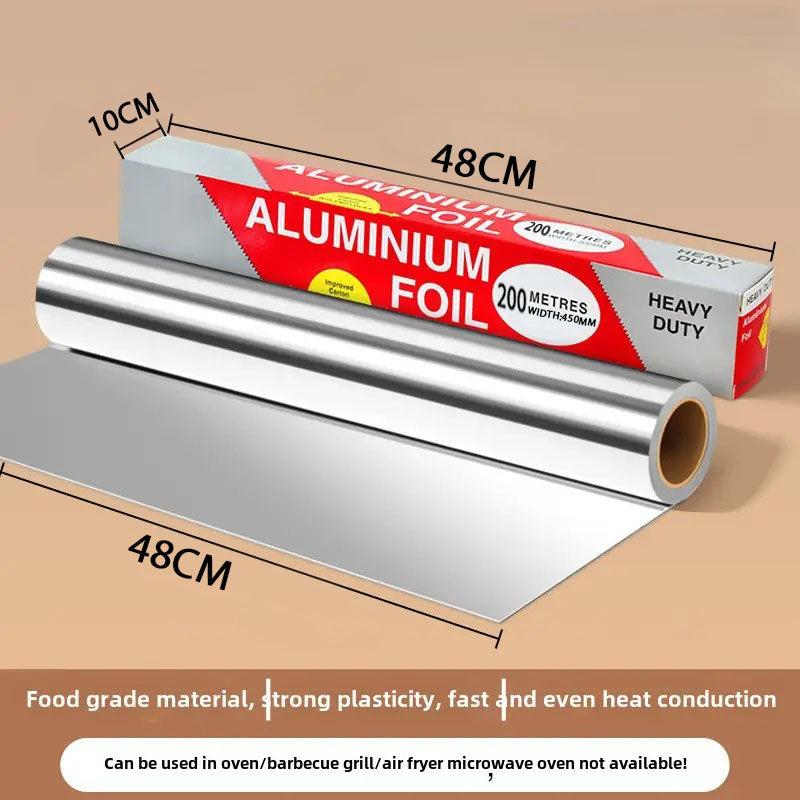 200 Meter Aluminum Foil Roll with 45cm Width for Multi Purpose Usage & Food Storage