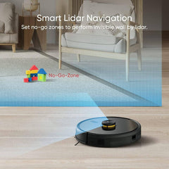 Realme Techlife 2-in-1 Rechargeable Robot Vacuum Cleaner with 5200mAh Battery, Vacuum & Mop with Lidar Smart Mapping & 38 Sensors