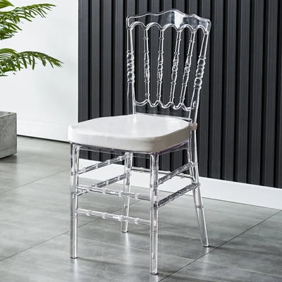 Elegant Crystal Acrylic Banquet Chair with Cushion for Occasions and Home