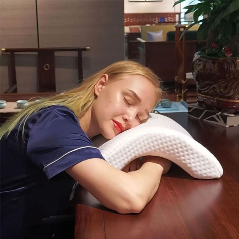 Pressure Free Orthopaedic Curved Memory Foam Pillow for Neck Shoulder and Arm Support