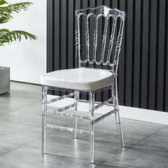 Elegant Crystal Acrylic Banquet Chair with Cushion for Occasions and Home