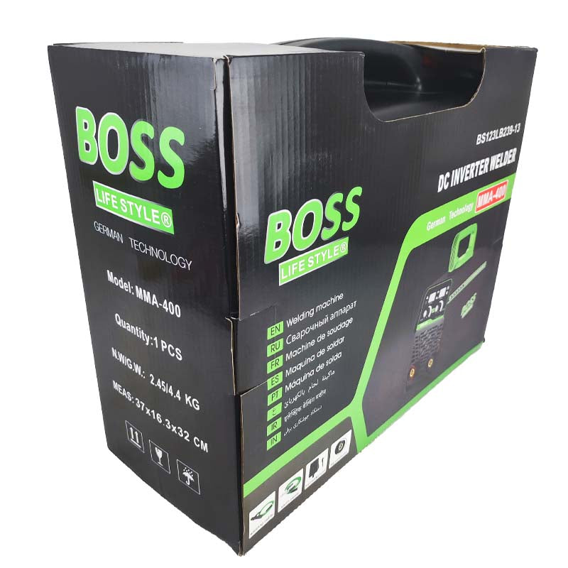 BOSS MMA-400 DC Inverter Welding Machine with Arc Force & Current Control, German Technology, 220V Input, Digital Display, Lightweight with Case