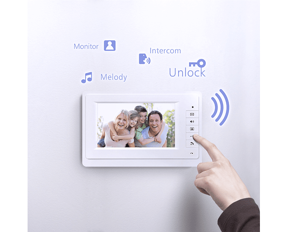 Wired Video Door Phone Intercom System with 7-Inch TFT-LCD Screen, Night Vision Camera, 2-Way Audio, Remote Unlock & Do Not Disturb Function for Home & Villa Security