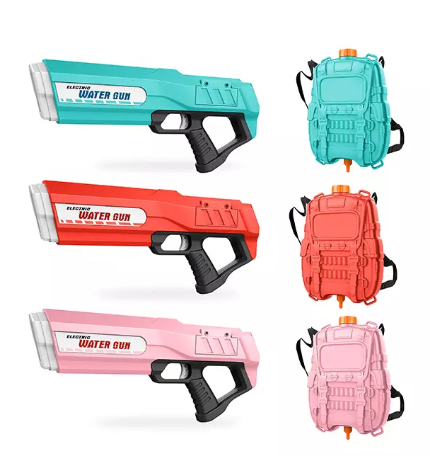 Cool Long Range Electric Water Gun Toy - Rechargeable with Water Storage Backpack