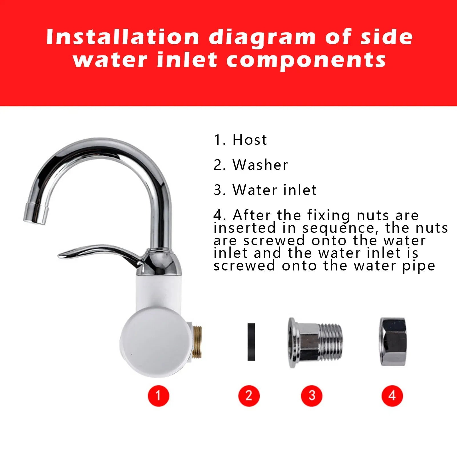 Electric Instant Water Heating Faucet - with Digital Temperature Display