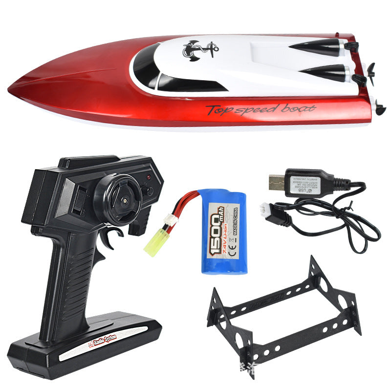 High-Speed Remote-Controlled Racing Toy Boat with 2.4GHz Radio Remote Control & Rechargeable Battery - 1500 mAh Battery & 25 KM/H Speed