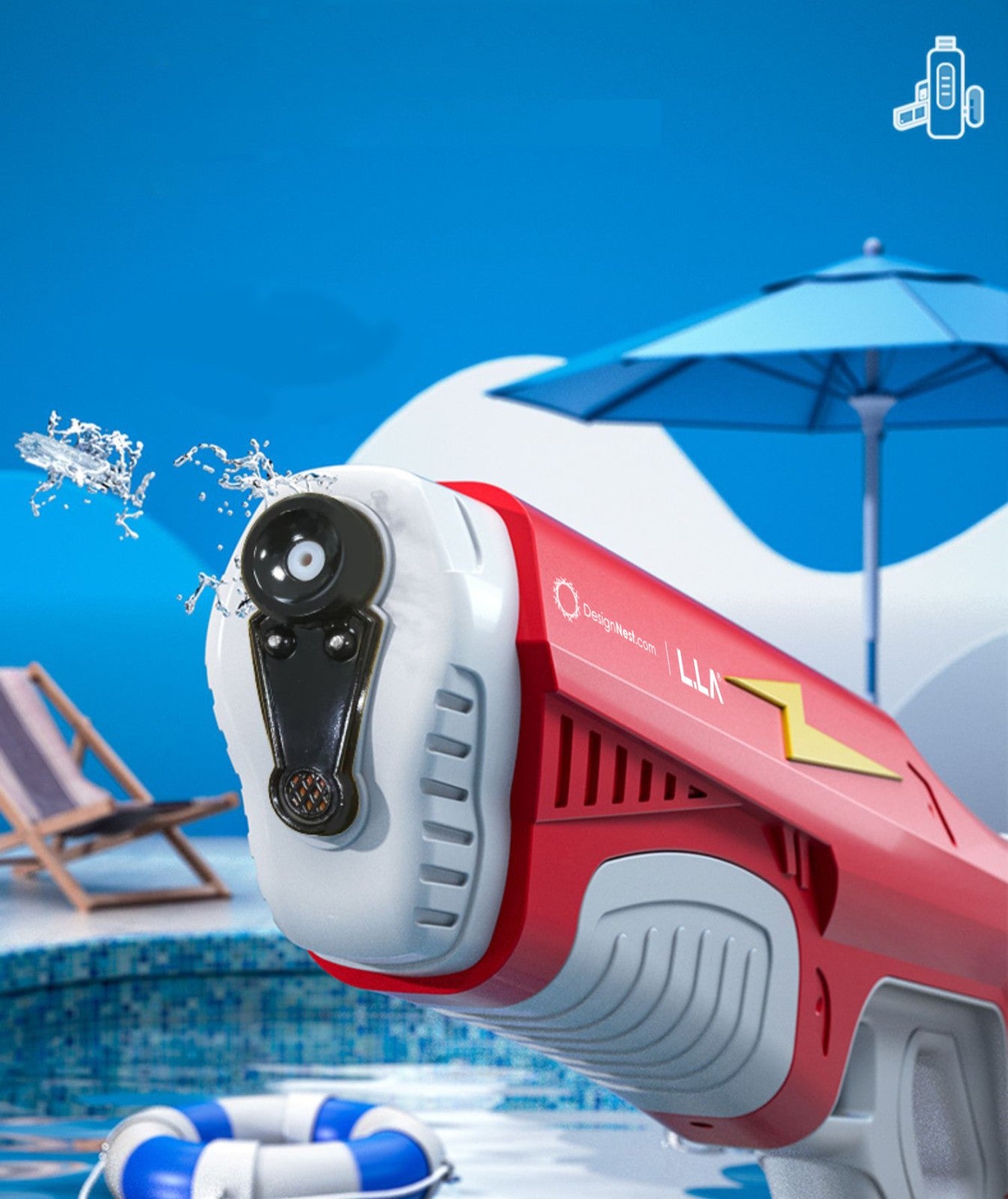 Automatic High Power Electric Rechargeable Long Range Water Gun - 10m