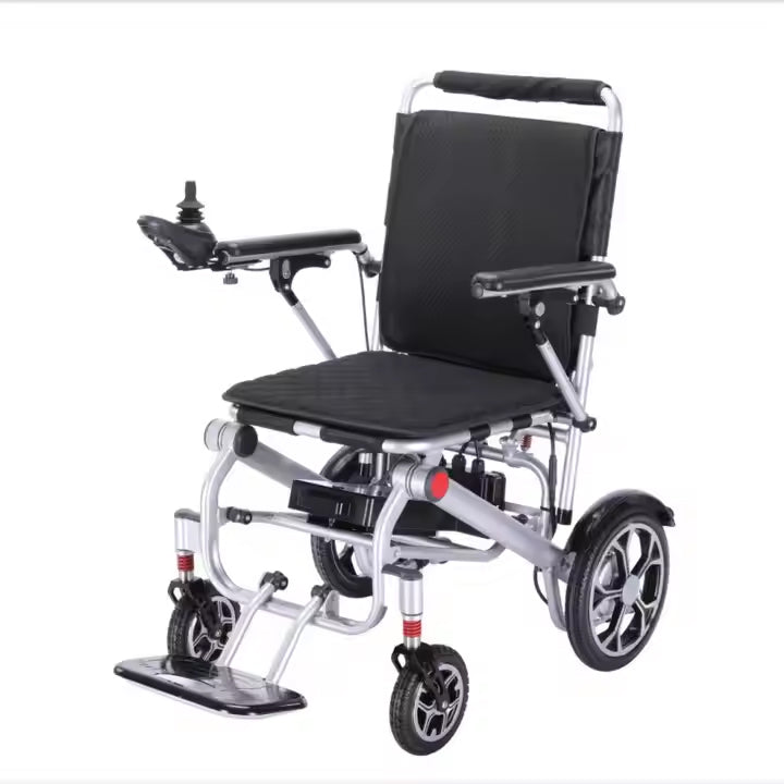 17.5kg Lightweight Folding Electric Wheelchair with Dual Motor, Compact - 130kg Load Capacity