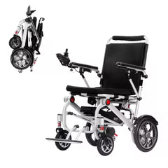 17.5kg Lightweight Folding Electric Wheelchair with Dual Motor, Compact - 130kg Load Capacity