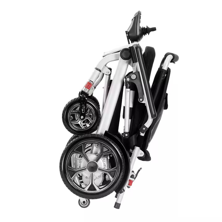 17.5kg Lightweight Folding Electric Wheelchair with Dual Motor, Compact - 130kg Load Capacity