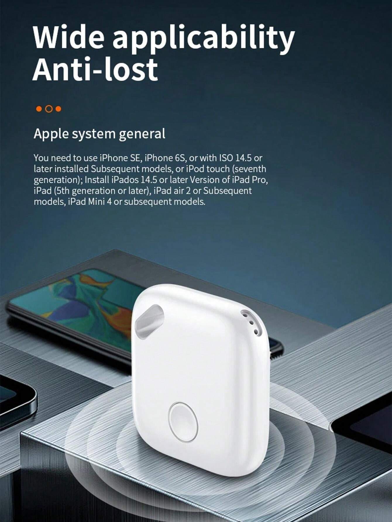 Smart Wireless Bluetooth Tracker with Apple Find My Support - Anti-Lost Key Finder, Pet & Elderly Locator with Fall Detection, Geo-Fencing, and 50m Range