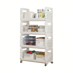 Multi Layer Movable Multipurpose Storage Rack with Wheels for Fruits, Vegetables, Snacks, Makeup, and Bathroom Essentials