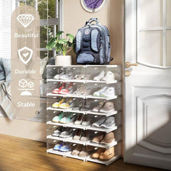 6 Layers Telescopic Foldable Shoe Storage Organizer Box Containers with Lids for Sneaker Display