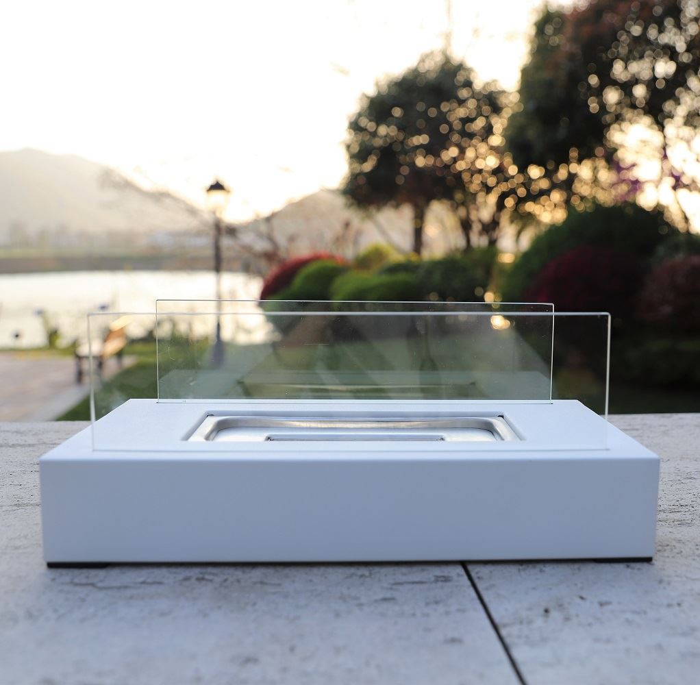 Modern Elegant Flame Tabletop Glass Fire Pit Heater for Indoor & Outdoor