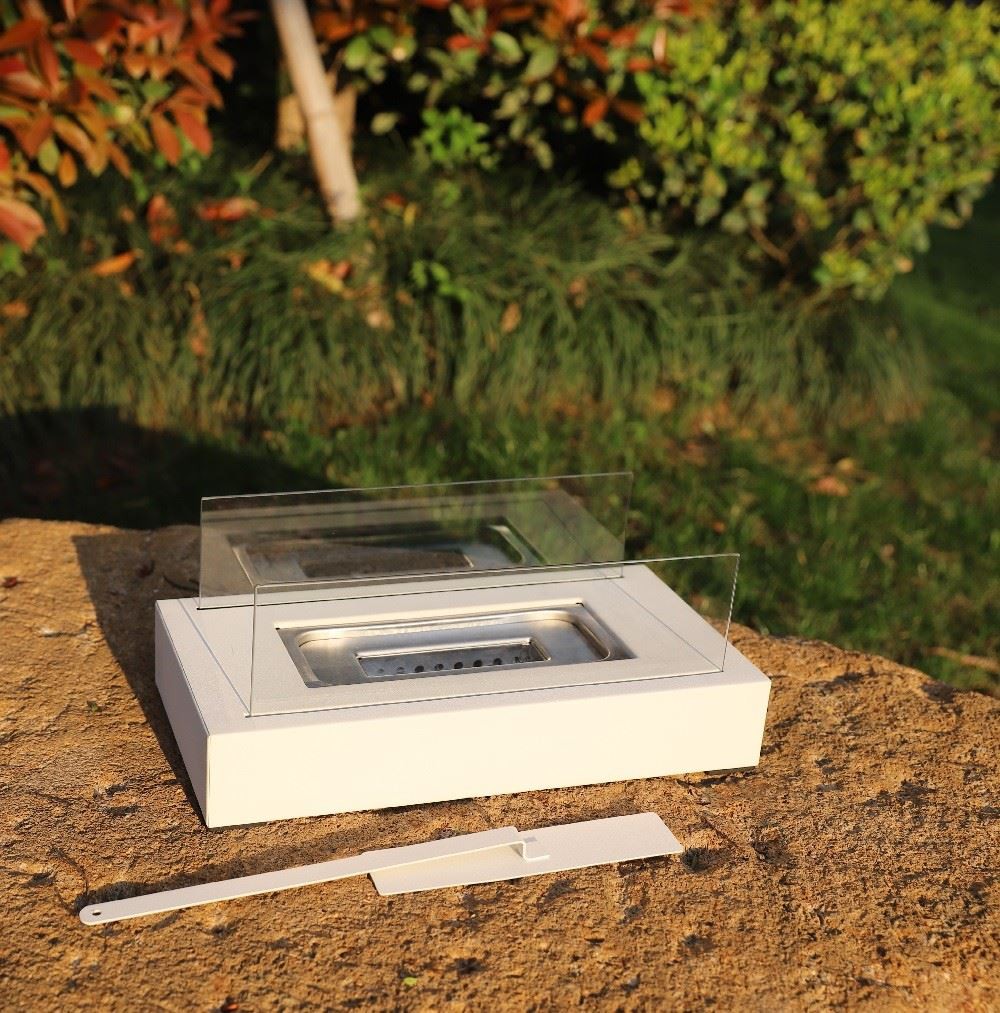Modern Elegant Flame Tabletop Glass Fire Pit Heater for Indoor & Outdoor