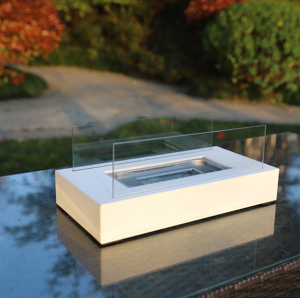 Modern Elegant Flame Tabletop Glass Fire Pit Heater for Indoor & Outdoor
