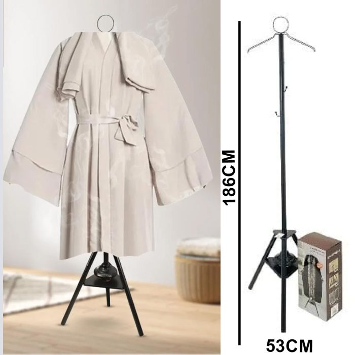 Incense Burner Clothes Stand with Garment Hangers and Built-In Mabkhar Base