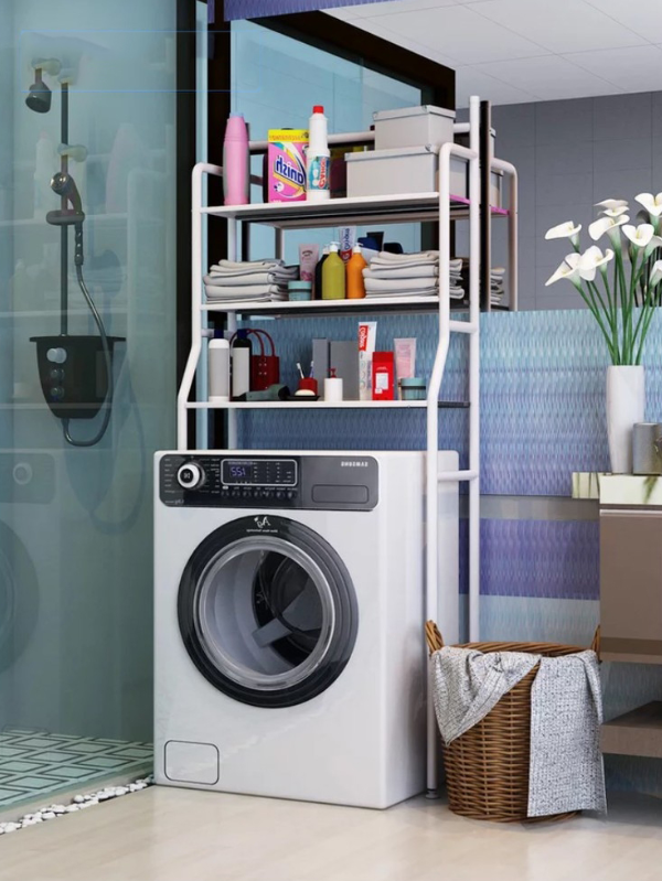 3 Layer Metal Washing Machine Shelf Rack for Storage & Organizing