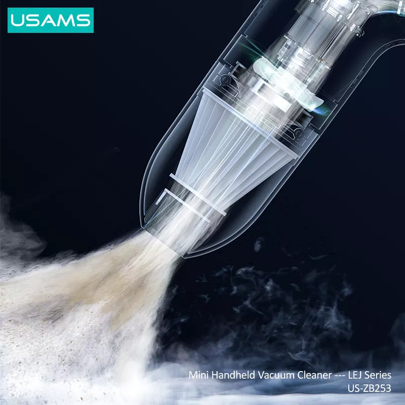 USAMS Portable Mini Cordless Handheld Vacuum Cleaner for Car and Home - 65W