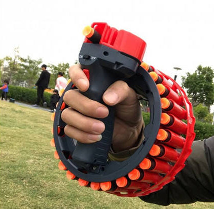 Rapid Firing Electric Nerf Gun Toy Blaster with Rotating Bullet Drum and Soft Foam Dart Bullets