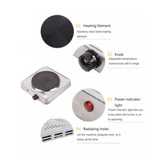 Portable Steel Hot Plate Cooking Stove with Auto Safety Shut Down, Overheating Protection, High Qual