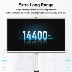 32 Inch Smart Touch Screen TV Display with Built-in Camera - Android 13, 128GB Storage , 4GB RAM, Full HD IPS Panel, Wireless Screen Projection, Speakers, Portable Rotating & Movable Stand with Wheels