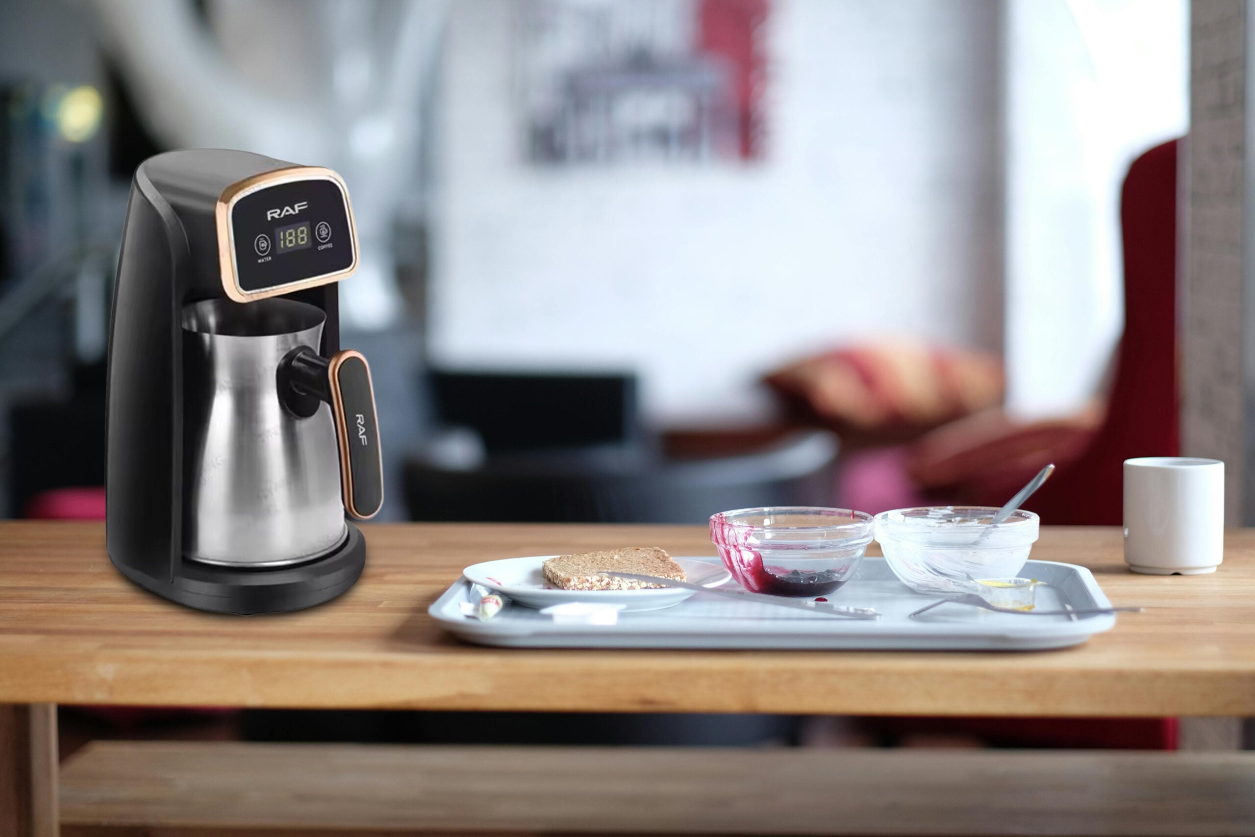 3-in-1 Portable Electric Turkish Coffee Maker Pot with Auto Shut-Off - 600W & 300 ML