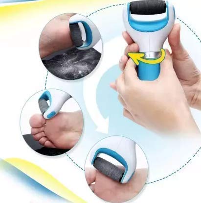 Electric Foot Callus Remover with 360° Rotating Roller, USB Rechargeable & Battery Operated with Washable Head for Cracked Heels, Hard Skin & Corn Removal