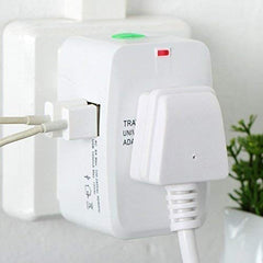 Universal All-in-One Travel Adapter with Dual USB Ports with Built-in Surge Protection, Compatible with Smartphones, Tablets, Laptops & Cameras