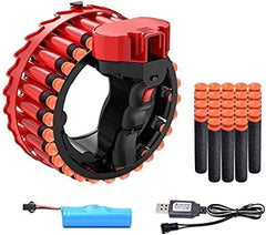 Rapid Firing Electric Nerf Gun Toy Blaster with Rotating Bullet Drum and Soft Foam Dart Bullets