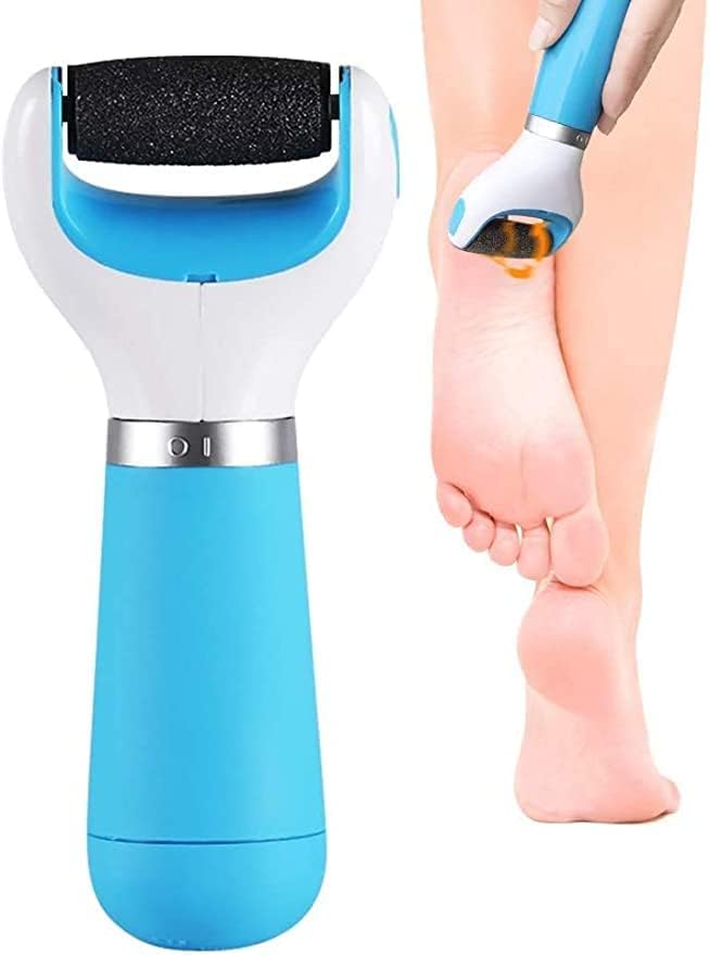 Electric Foot Callus Remover with 360° Rotating Roller, USB Rechargeable & Battery Operated with Washable Head for Cracked Heels, Hard Skin & Corn Removal
