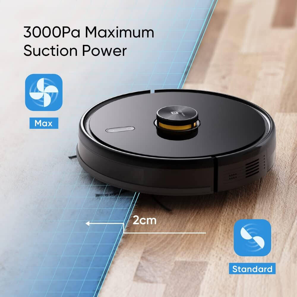 Realme Techlife 2-in-1 Rechargeable Robot Vacuum Cleaner with 5200mAh Battery, Vacuum & Mop with Lidar Smart Mapping & 38 Sensors