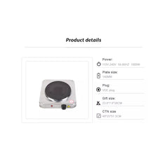 Portable Steel Hot Plate Cooking Stove with Auto Safety Shut Down, Overheating Protection, High Qual