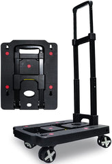 Heavy Duty Foldable Luggage Cart Trolley with 4 Wheels - 50 Kg Capacity - 40 x 31.5 x 11 cm