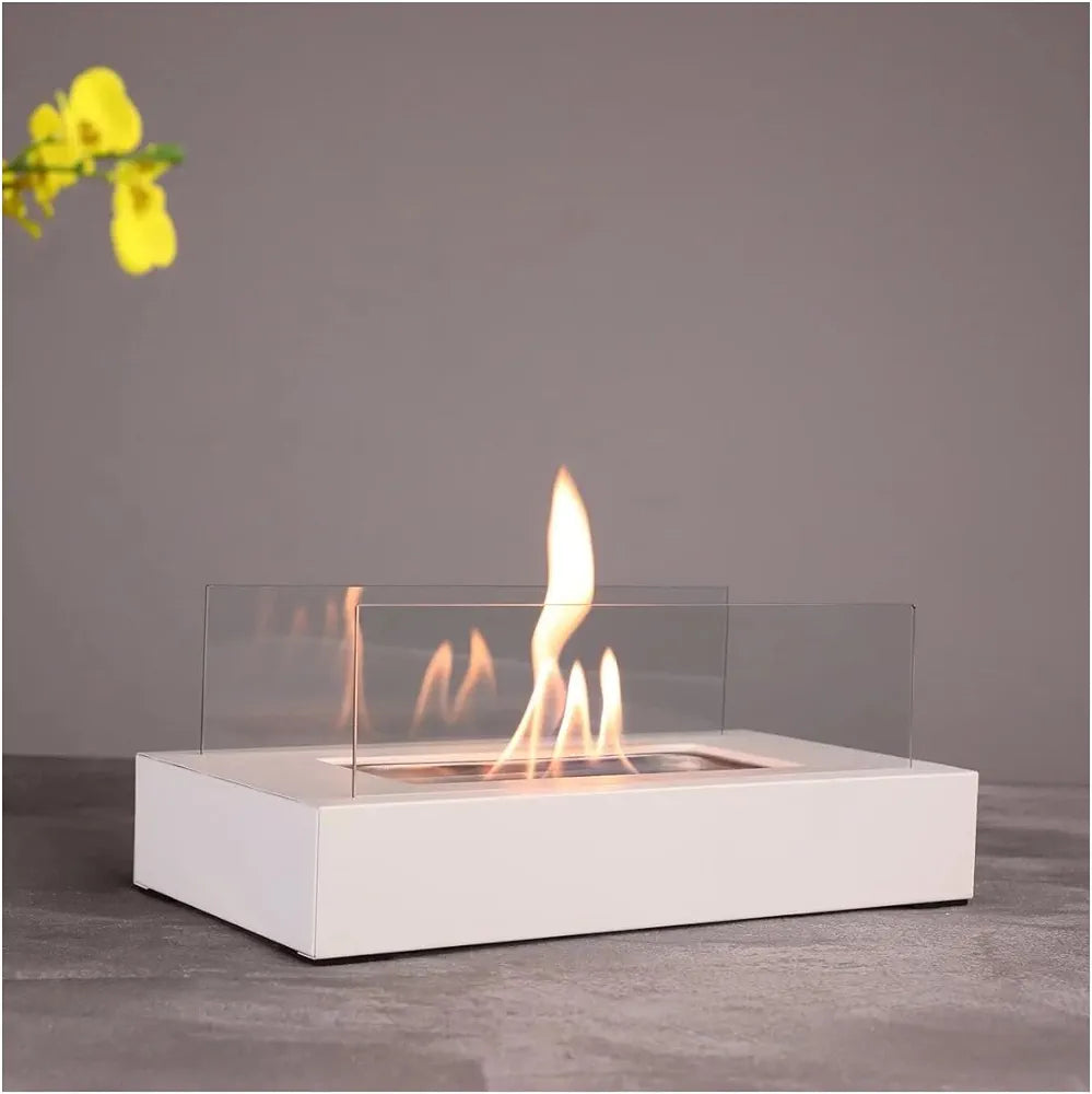 Modern Elegant Flame Tabletop Glass Fire Pit Heater for Indoor & Outdoor