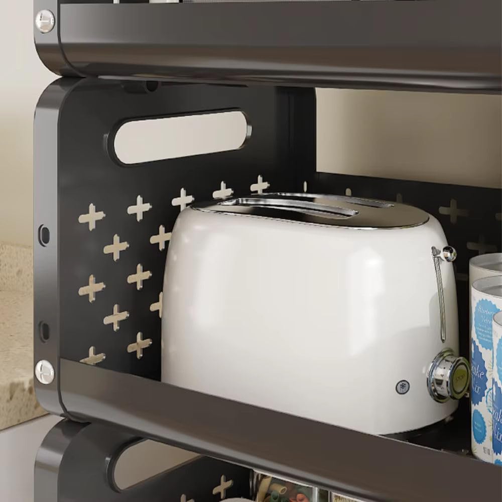 Multi Layer Movable Multipurpose Storage Rack with Wheels for Fruits, Vegetables, Snacks, Makeup, and Bathroom Essentials