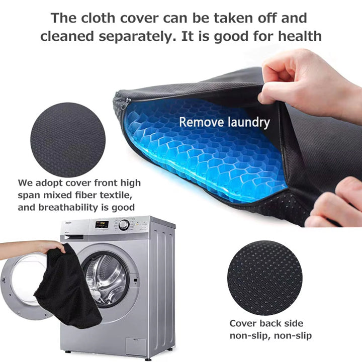 Egg Silicone Honeycomb Seat Cushion with Breathable Cover for Office, Car, Wheelchair & Home Use