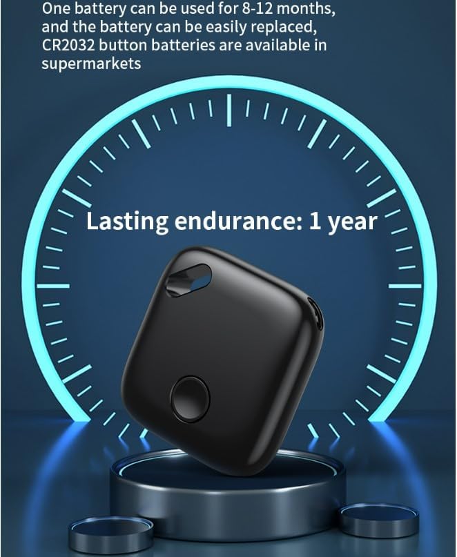Smart Wireless Bluetooth Tracker with Apple Find My Support - Anti-Lost Key Finder, Pet & Elderly Locator with Fall Detection, Geo-Fencing, and 50m Range