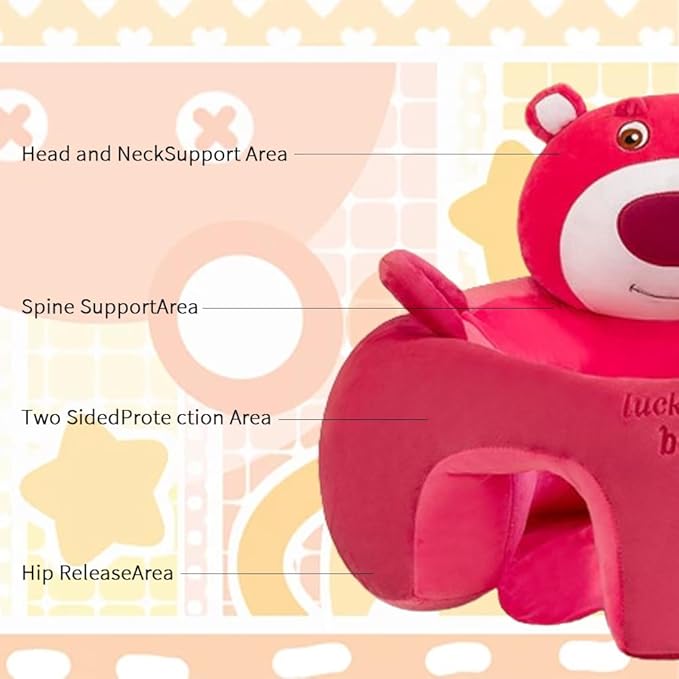Baby Sitting Non-Slip Plush Memory Foam Practice Chair Sofa with Fall Prevention & High Back Support