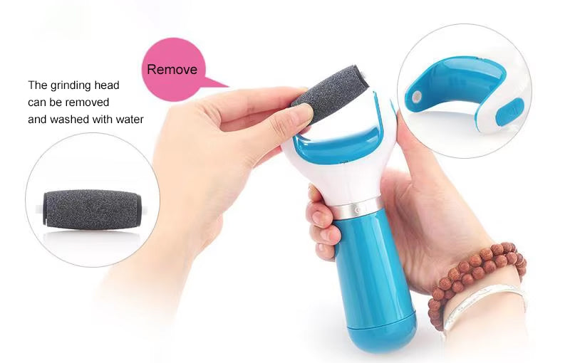 Electric Foot Callus Remover with 360° Rotating Roller, USB Rechargeable & Battery Operated with Washable Head for Cracked Heels, Hard Skin & Corn Removal