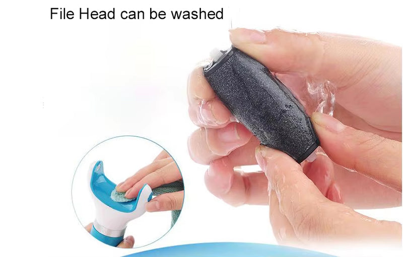Electric Foot Callus Remover with 360° Rotating Roller, USB Rechargeable & Battery Operated with Washable Head for Cracked Heels, Hard Skin & Corn Removal