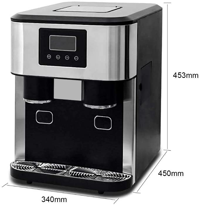 3-in-1 Ice Maker with Crusher & Cold Water Dispenser, 1.8L Water Reservoir, 600g Storage, 15–18kg - Day Output