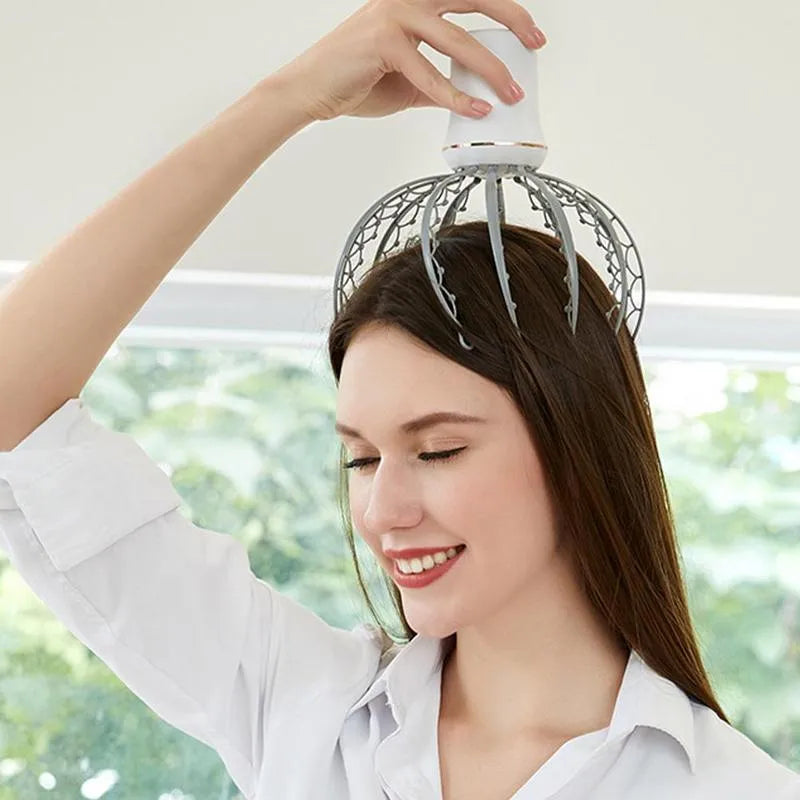 Portable Electric Rechargeable Octopus Scalp & Head Massager for Relaxation