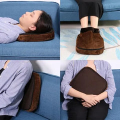 2-in-1 Soft Velvet Electric Foot Massager with Heater