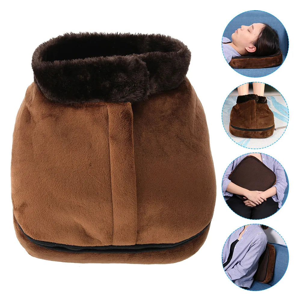 2-in-1 Soft Velvet Electric Foot Massager with Heater